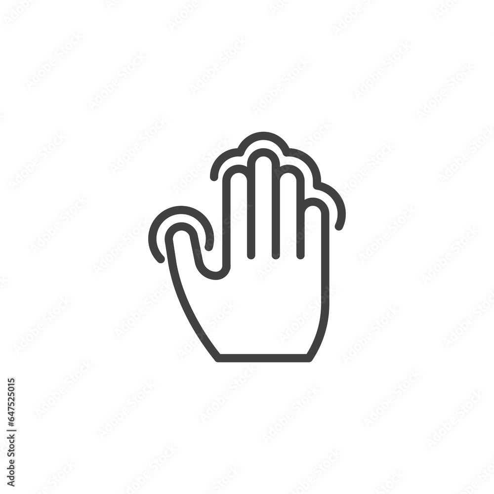 Hand pan gesture line icon Hand pan gesture line icon