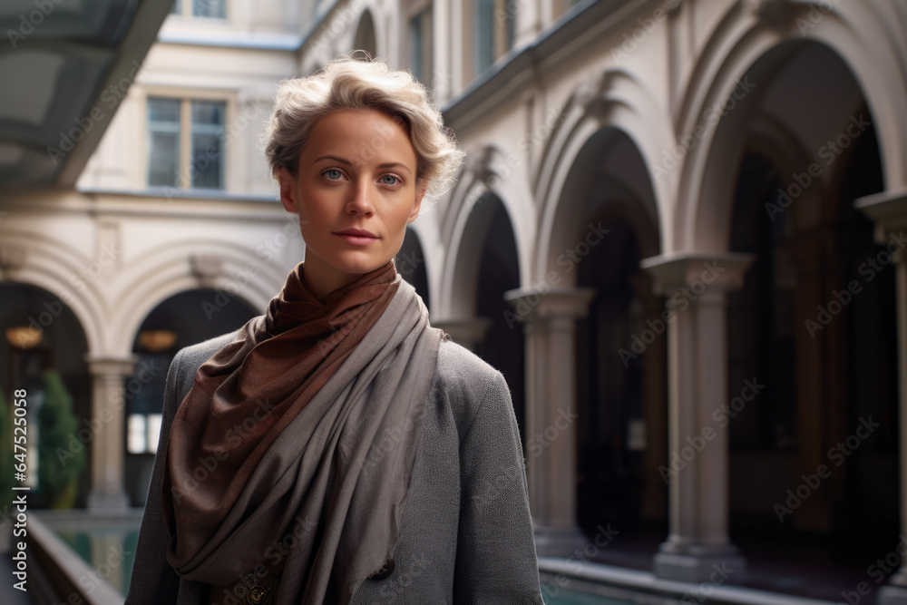 Woman standing in front of a building Woman standing in front of a building