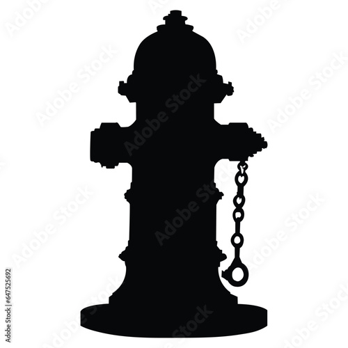 Hydrant Silhouette on White Background
