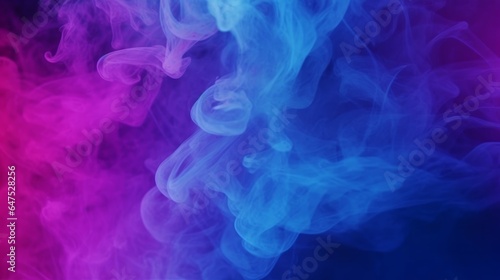 Color smoke texture. Glitter ink swirl. Magic air wave. Intro overlay. Neon blue pink sparkling dust mist flow on dark abstract background shot on RED, Generative AI