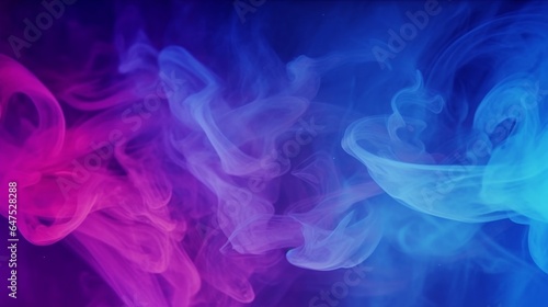 Color smoke texture. Glitter ink swirl. Magic air wave. Intro overlay. Neon blue pink sparkling dust mist flow on dark abstract background shot on RED  Generative AI