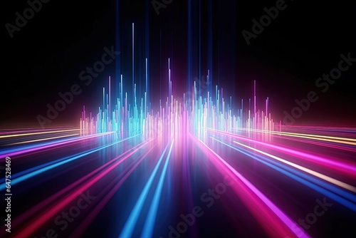 abstract futuristic background with pink blue glowing neon moving high speed wave lines and bokeh lights. Data transfer concept Fantastic wallpaper