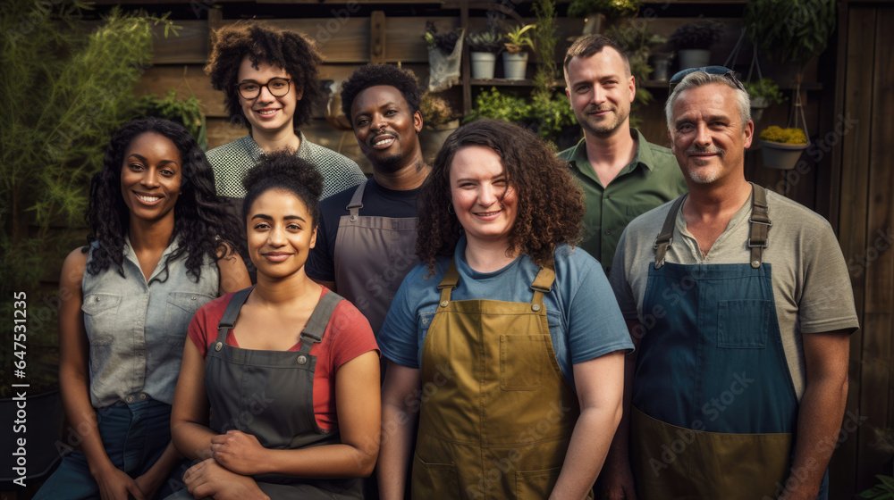 Fototapeta premium Photograph that captures the diversity and inclusivity of a successful community gardeners