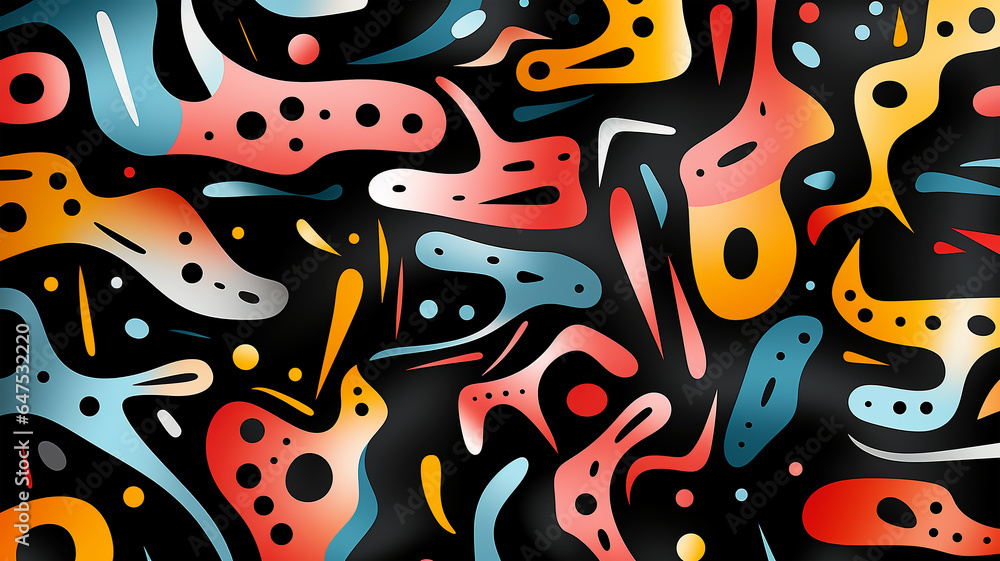 Abstract illustration, colored waves and fancy images, wallpaper, poster, art, postcard