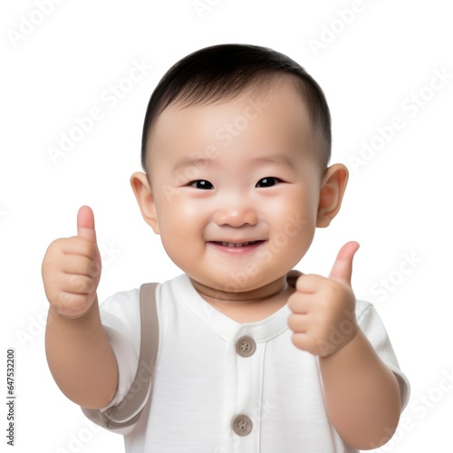 Newborn baby with cute and exaggerated facial expression and gesture