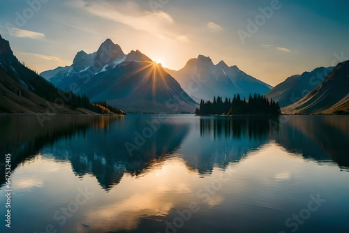 sunrise over the lake © Ali Hassan