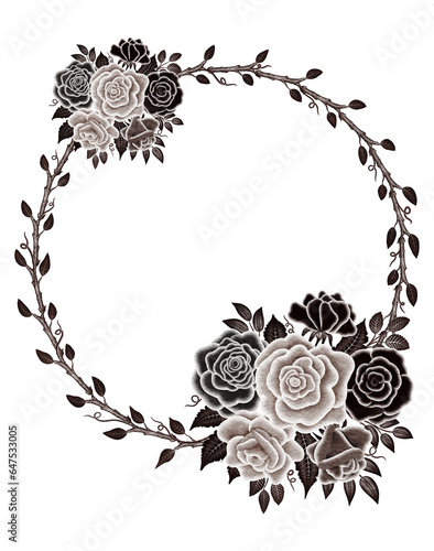Wallpaper Mural Watercolor black rose flower arrangement. Hand painted watercolor illustration. Torontodigital.ca