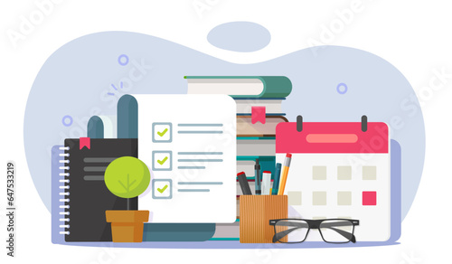 Exam test check list form and calendar date icon vector graphic illustration, education study checklist evaluation document pass, quiz score admission survey results image clipart, to do task agenda