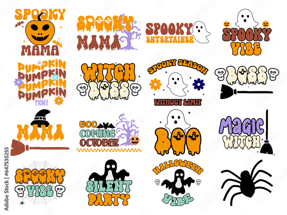 set of Happy Halloween sublimation craft bundle illustration part-2