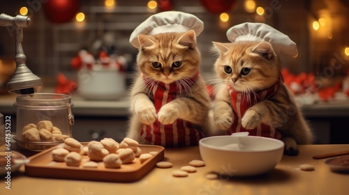 Christmas Cookie Cuteness Holiday Baking Cute Cats, Background Image,Desktop Wallpaper Backgrounds, HD