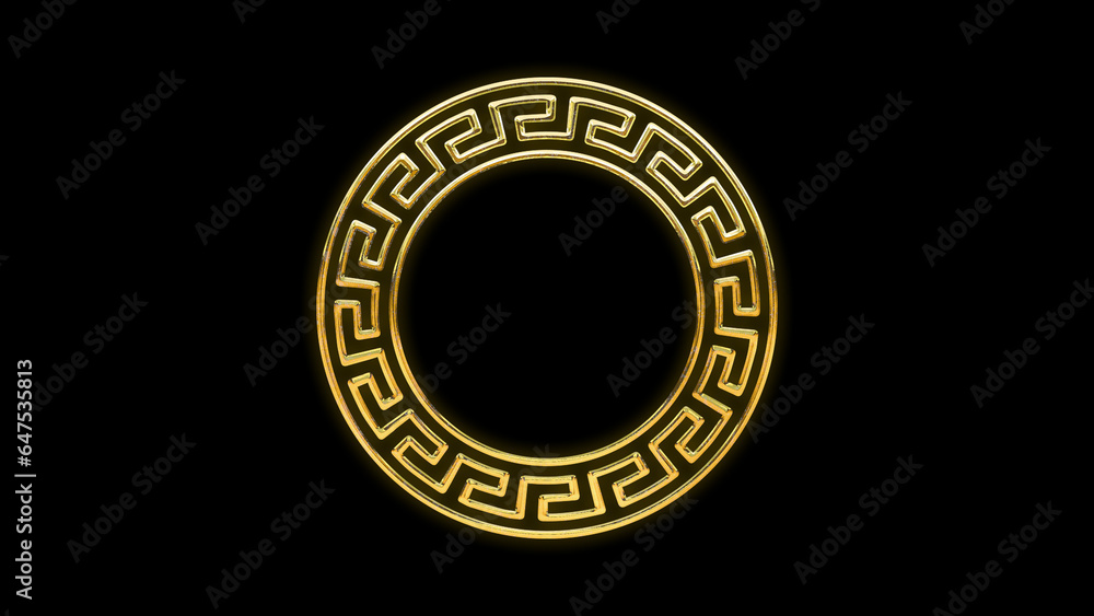 Fototapeta premium Golden gold ornament frame element cut out 