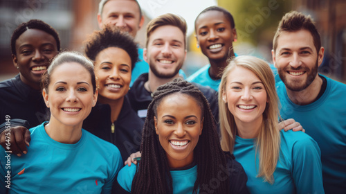 Photograph that captures the diversity and inclusivity of a successful charity event team