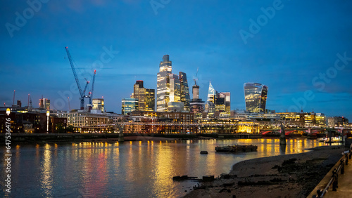 Cityscape of London at evening, United Kingdom