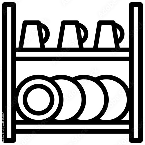 dish rack. dish rack line icon logo illustration vector isolated. dish rack icon set. suitable for web design, mobile, logo, app, etc.