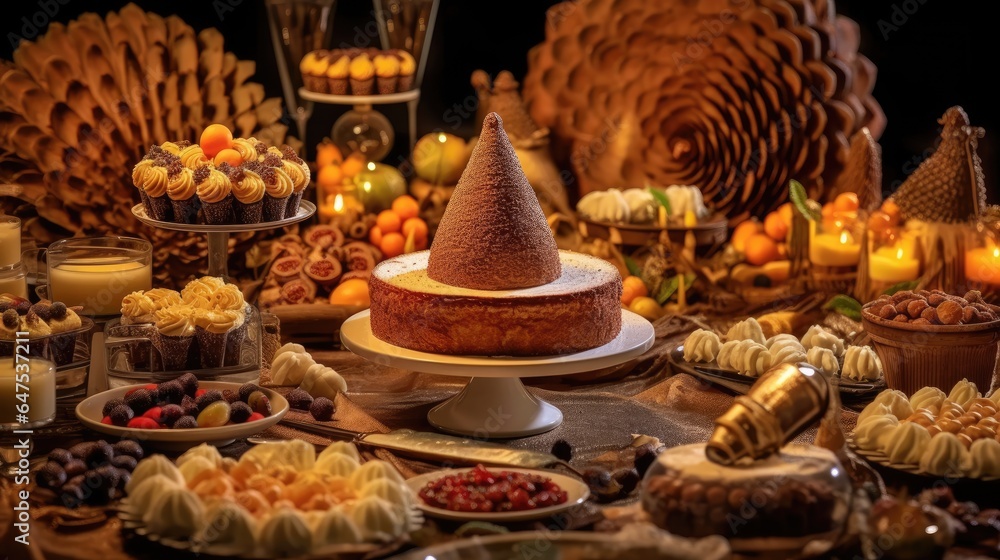 Turkey shaped desserts creative baking dessert table , Background Image, HD