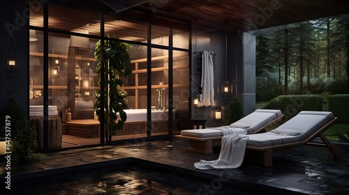 a home spa with a sauna and relaxation