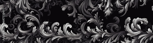 Intricately Detailed Symmetrical flora barcoco barque Pattern