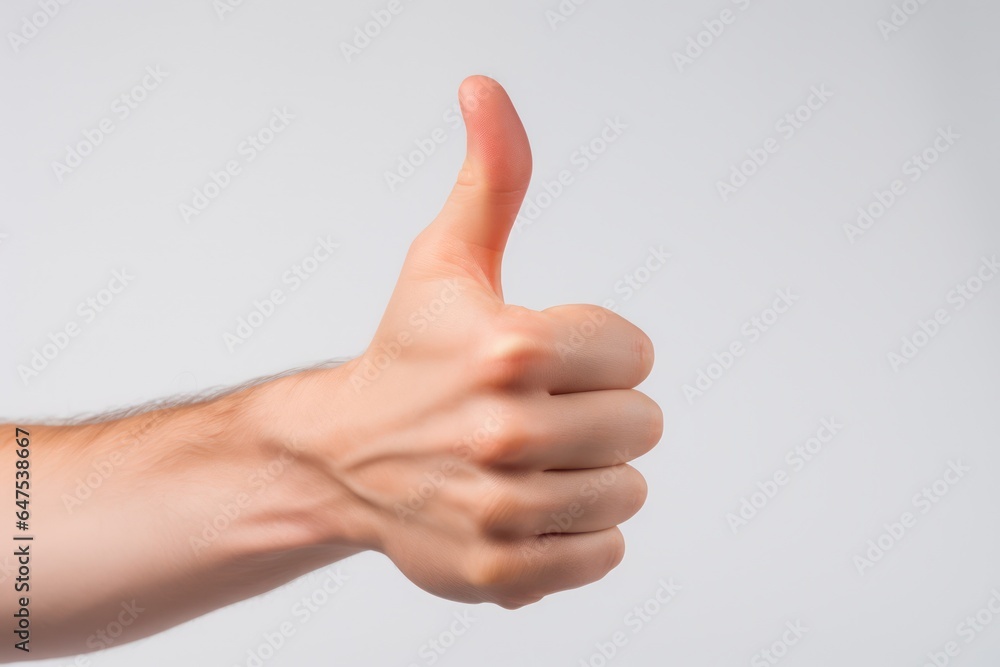 Thumbs up isolated on white background, concept Admiration, Excellent Thumbs up isolated on white background, concept Admiration, Excellent