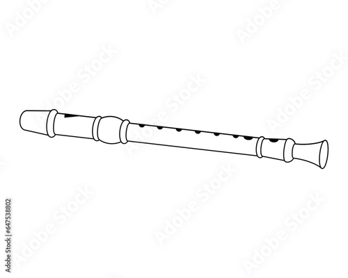 recorder line vector illustration
