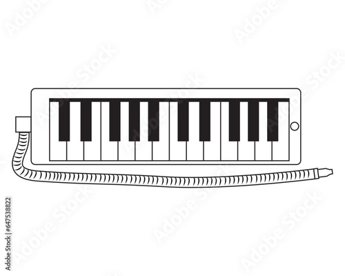 piano keyboard line vector illustration
