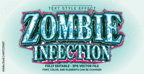 Zombie Infection Text Style Effect. Editable Graphic Text Template.