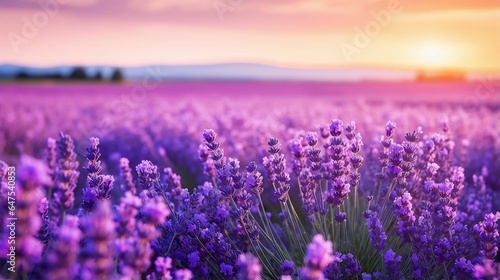 background Lavender field in full bloom 