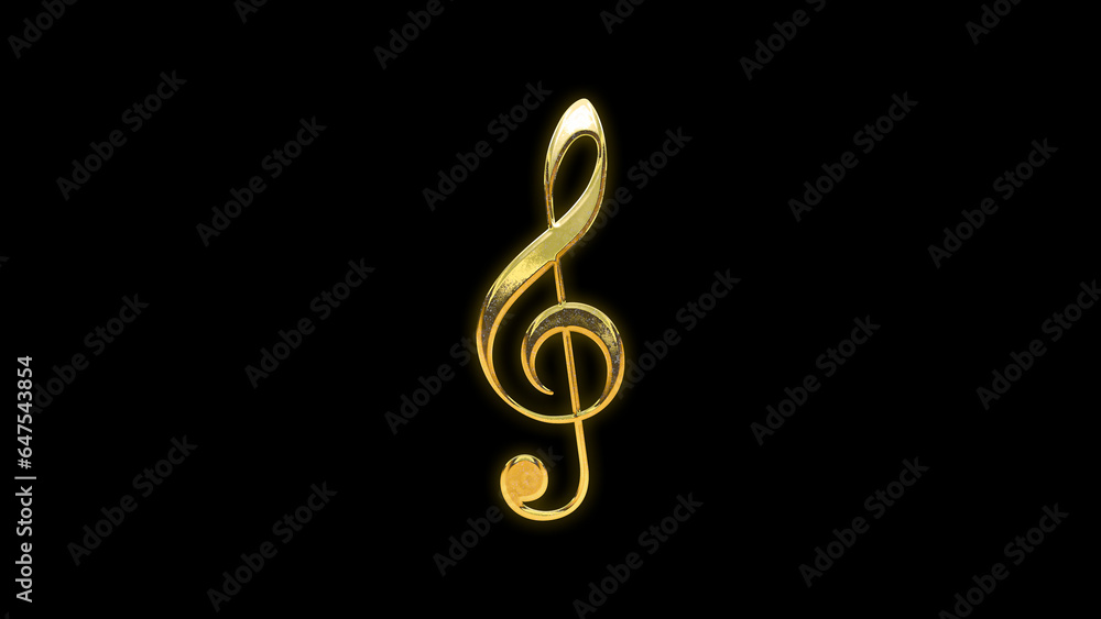 Fototapeta premium Musical notes gold golden icon symbol