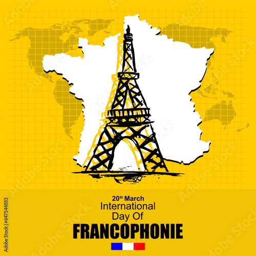 International  Day Of Francophonie, 20 March, poster and banner vector