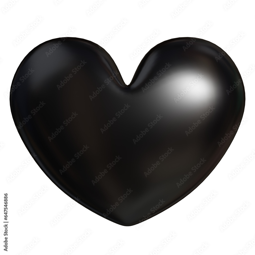 3d love rendering, chrome metal effect