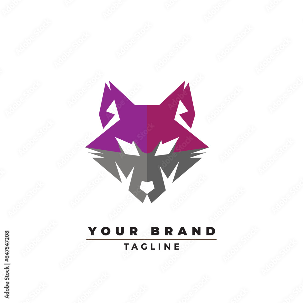 Simple Purple Gray Wolf Logo Simple Purple Gray Wolf Logo