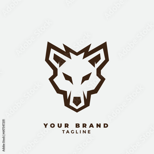 Black Line Wolf Logo