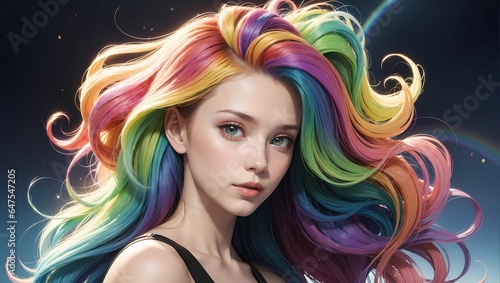 AIイラスト素材(水彩):お洒落で美しい女性の顔【AI生成画像】
