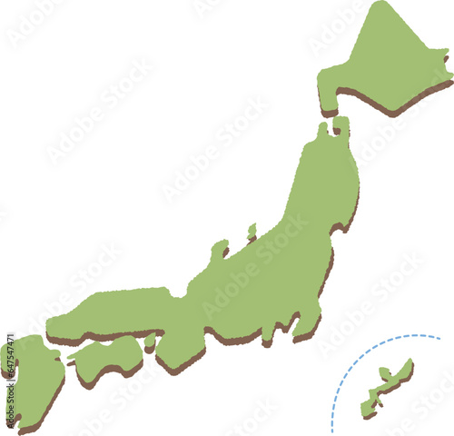 シンプルにデフォルメした日本地図