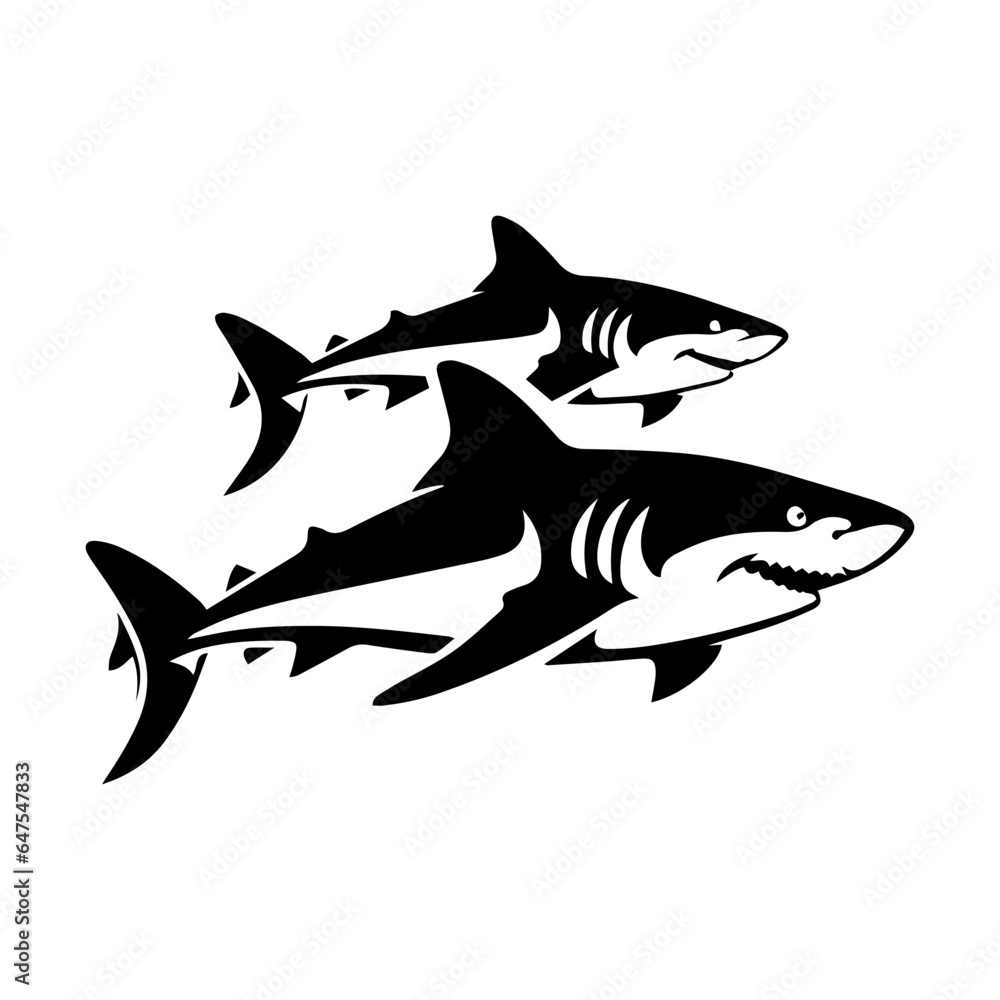 shark illustration isolated on white background shark illustration isolated on white background