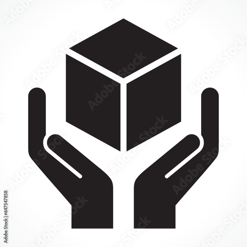 Handle with care icon symbol, illustration vector