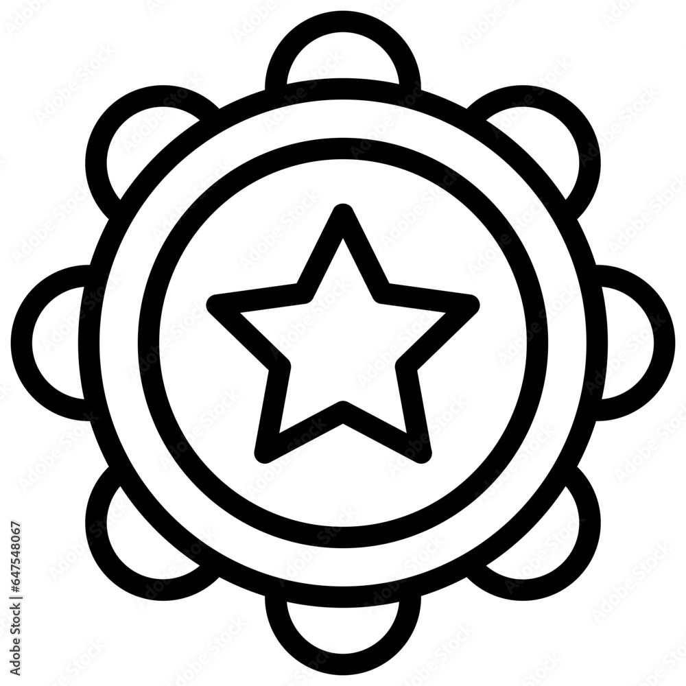 tambourine icon illustration design with outline tambourine icon illustration design with outline