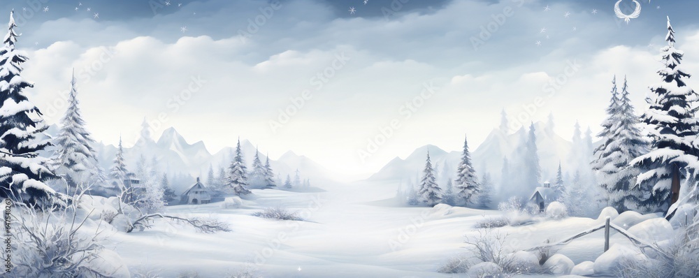 Christmas empty winter poster frame Generative AI Christmas empty winter poster frame Generative AI
