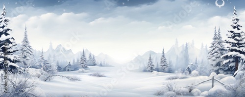 Christmas empty winter poster frame Generative AI © LayerAce.com