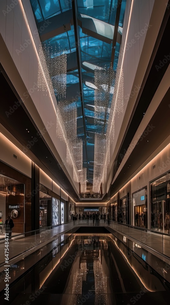 Obraz premium Captivating Elegance: A Glimpse Inside the Futuristic Luxury Mall. Generative AI 4