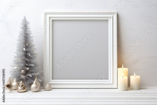 Christmas empty winter poster frame Generative AI