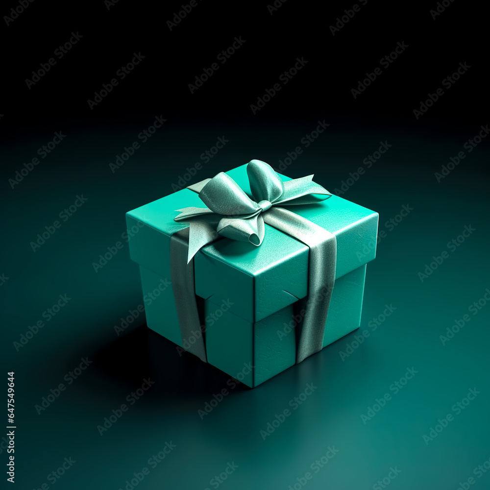 Gift box with ribbon bow closeup isolated, generative AI. Gift box with ribbon bow closeup isolated, generative AI.