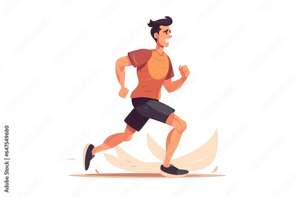 a man running workout white background cartoon a man running workout white background cartoon