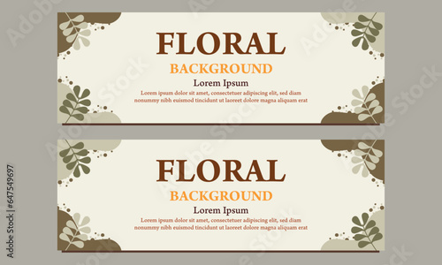 natural horizontal banner template with floral and flower ornament