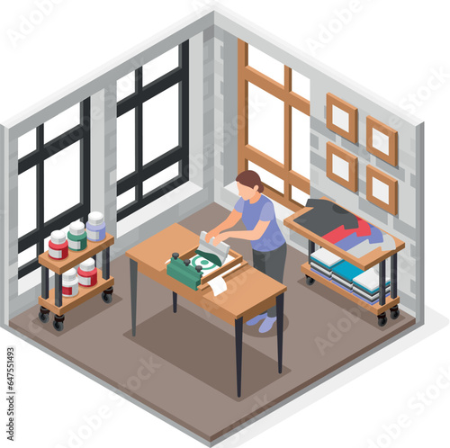 Silk Screen Printing Isolated Object