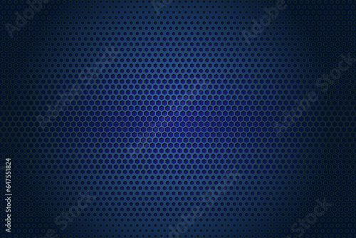 Blue hexagonal and shadows grid abstract background and gradient background.