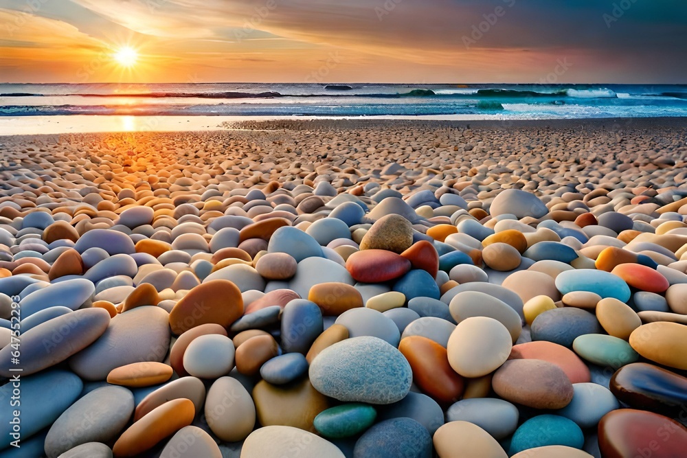 Obraz premium beach at sunset generated by AI