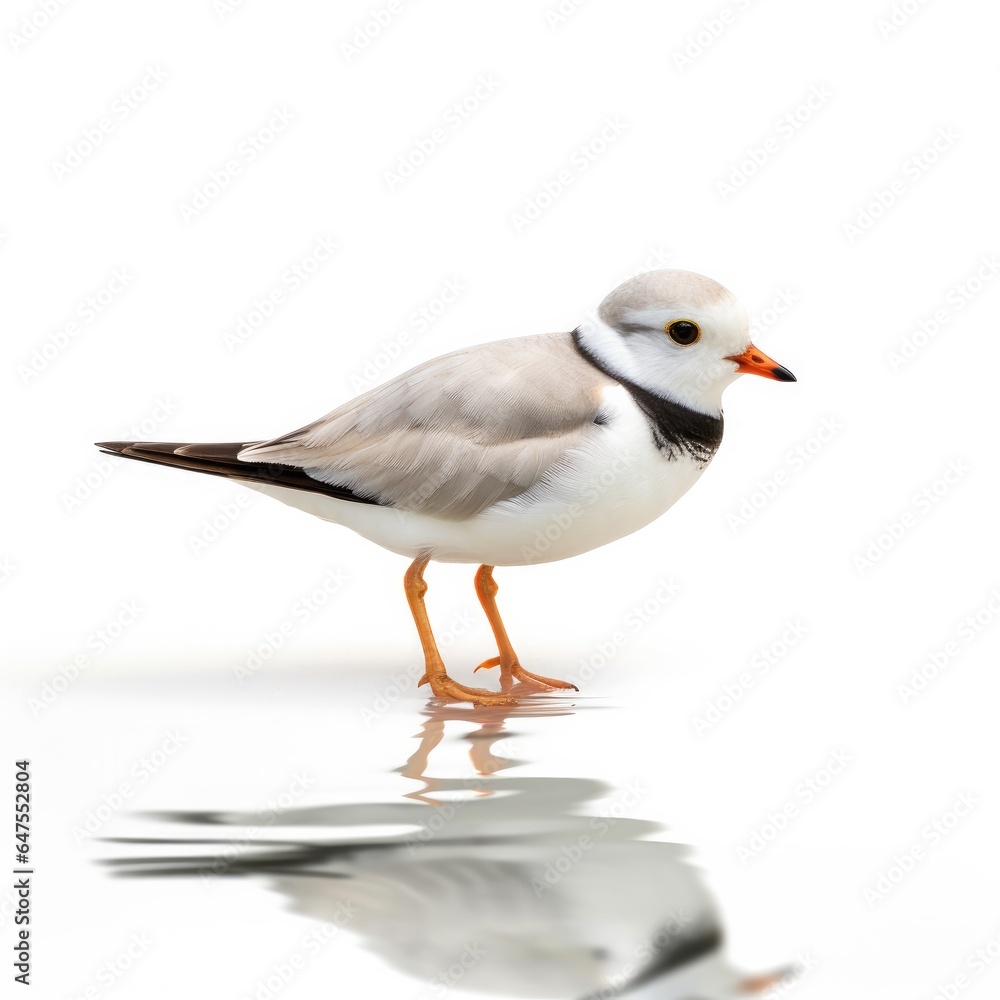 Piping plover bird isolated on white background. Piping plover bird isolated on white background.