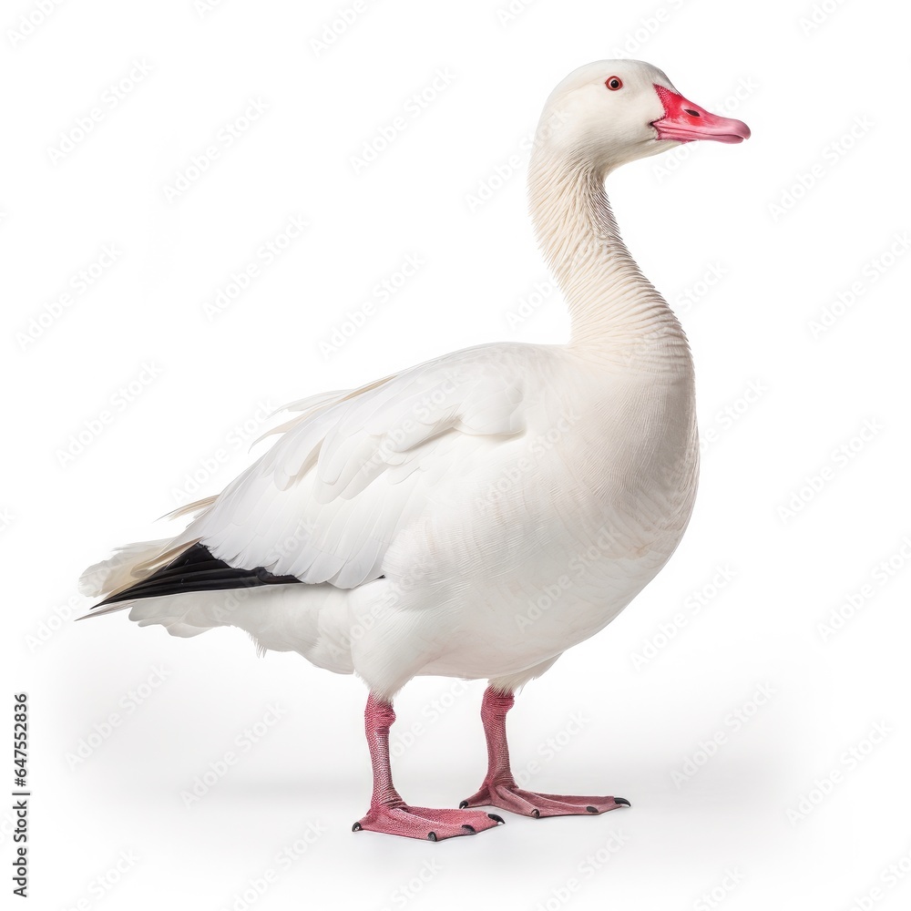 Rosss goose bird isolated on white background. Rosss goose bird isolated on white background.