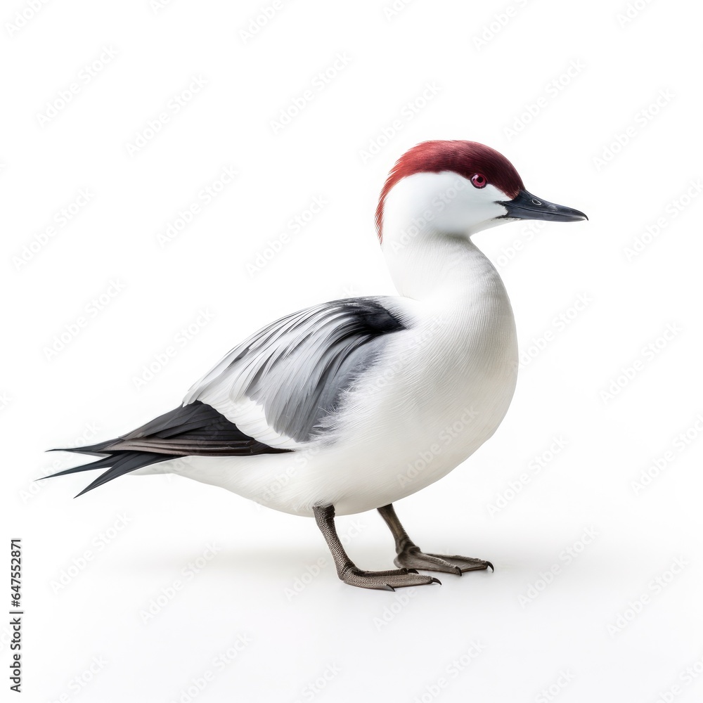 Smew bird isolated on white background. Smew bird isolated on white background.