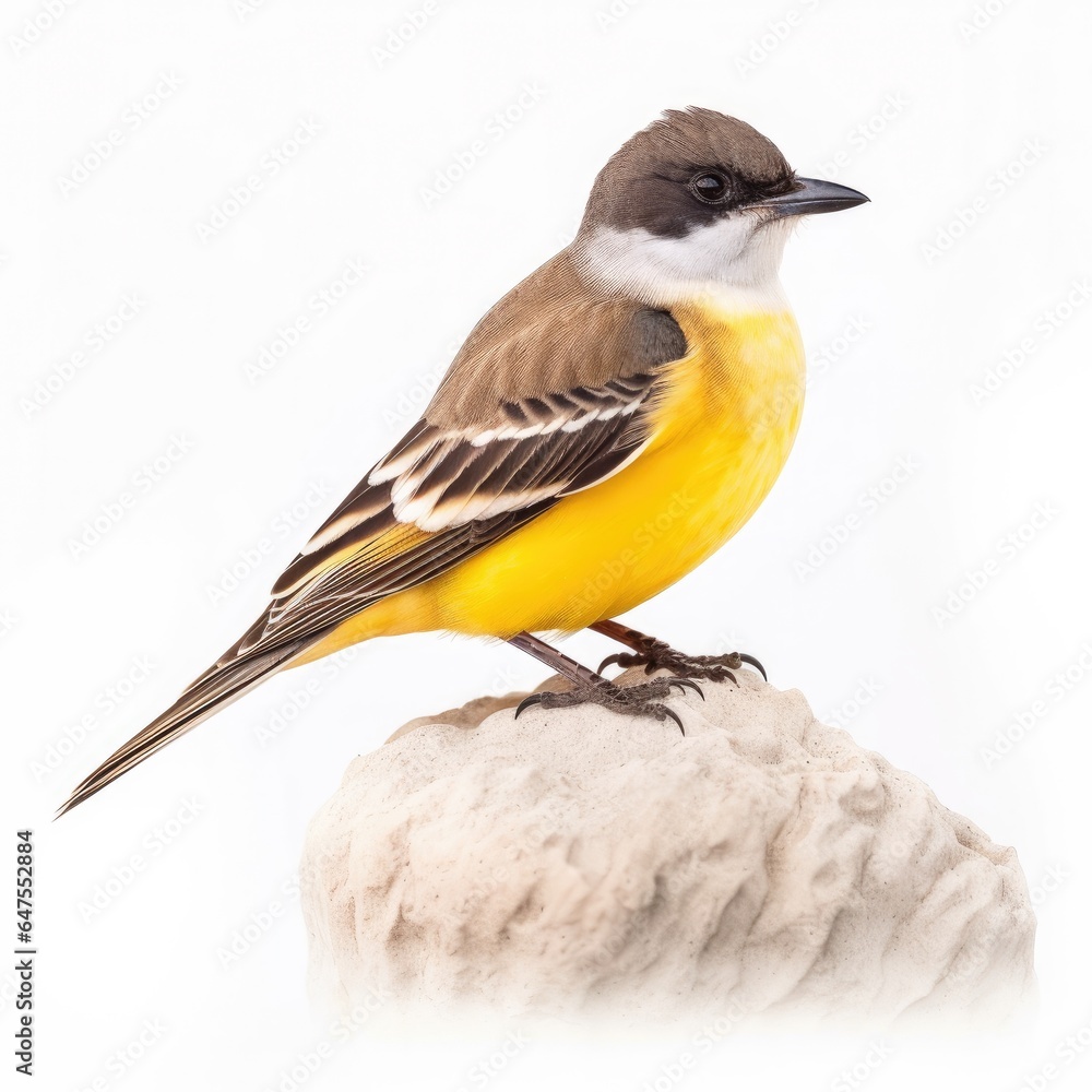 Fototapeta premium Thick-billed kingbird bird isolated on white background.